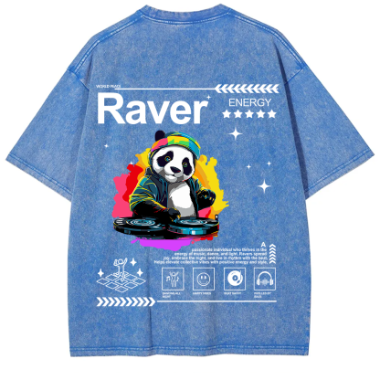 Raver Unisex Fit Washed T-Shirt