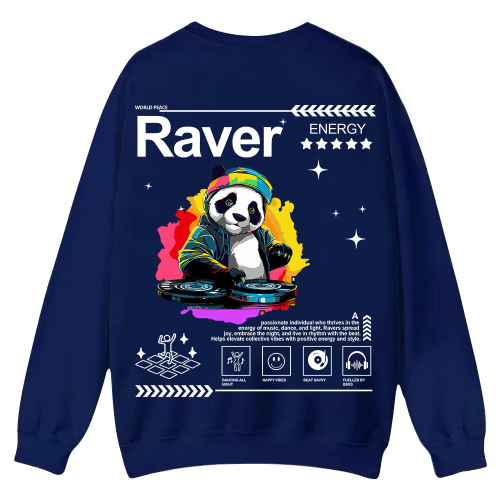 Raver Casual Crewneck Sweatshirt wearishow
