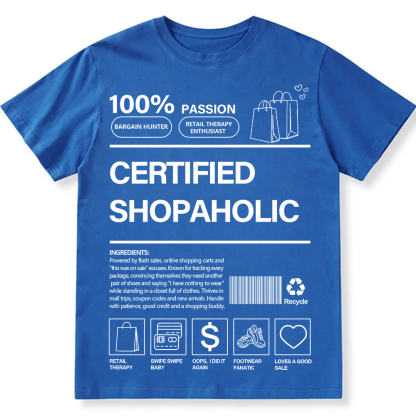Certified Shopaholic Unisex Fit Cotton T-Shirt wearishow