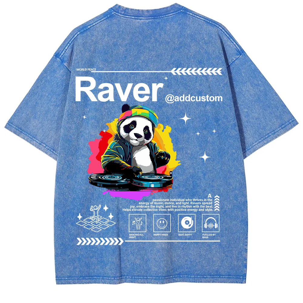 Addcustom Raver Unisex Fit Washed T-Shirt