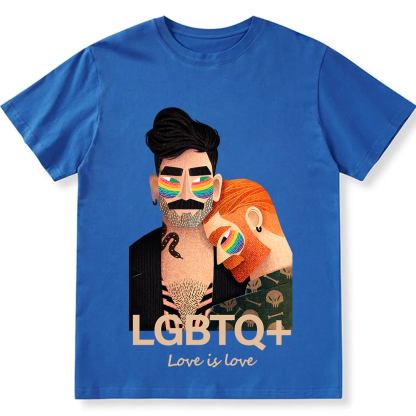 Lgbtq+ Love Is Love Unisex Fit Cotton T-Shirt wearishow