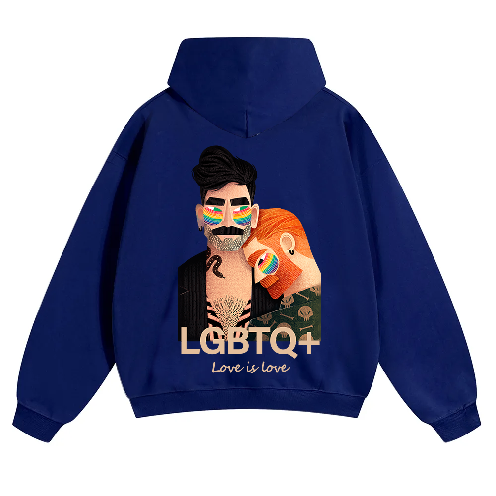 Lgbtq+ Love Is Love Unisex Solid Color Hoodie wearishow