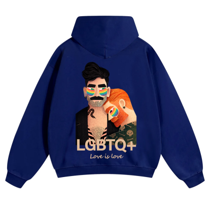 Lgbtq+ Love Is Love Unisex Solid Color Hoodie wearishow