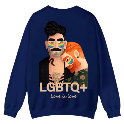 Lgbtq+ Love Is Love Casual Crewneck Sweatshirt wearishow