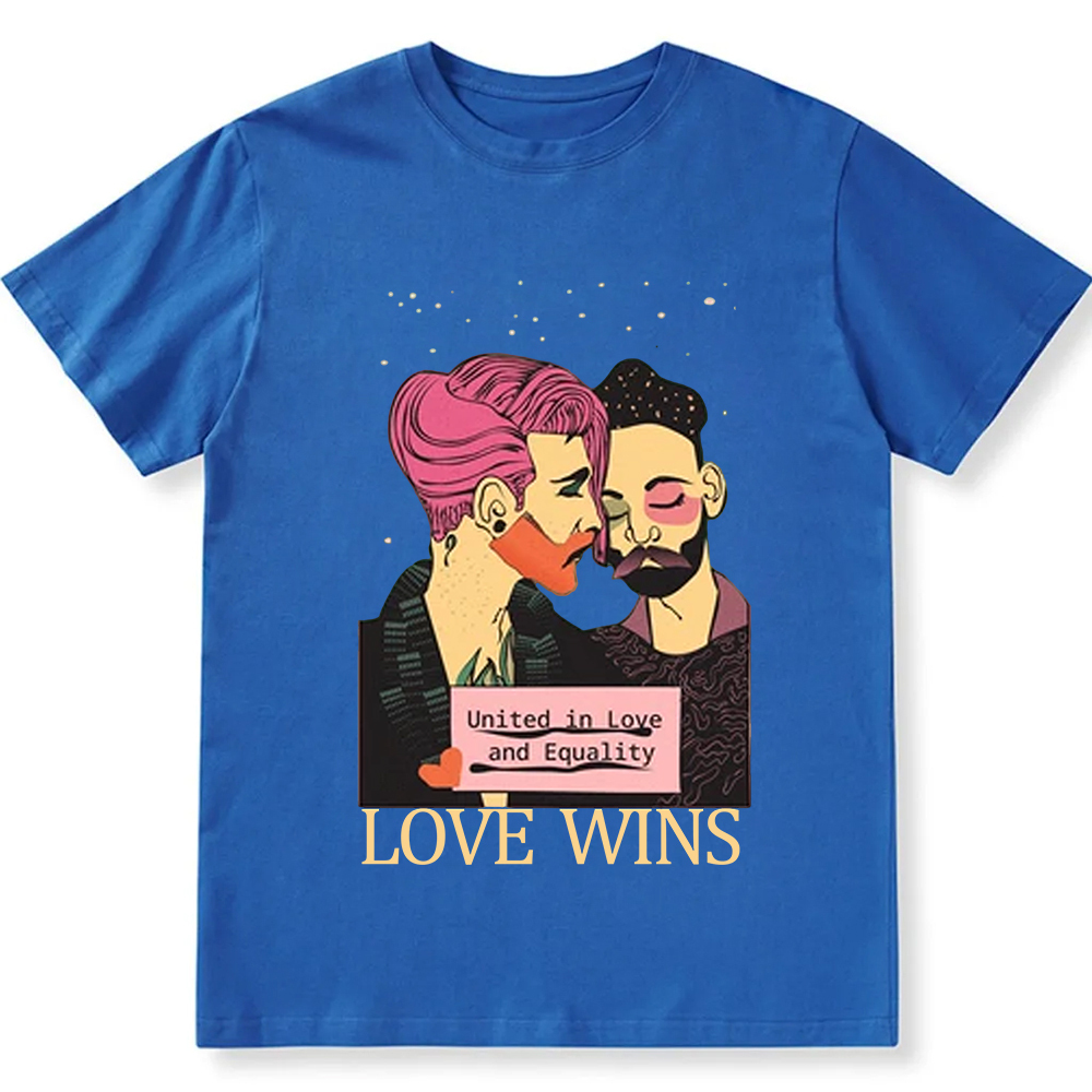 United in Love and Equality Love Wins Unisex Fit Cotton T-Shirt wearishow