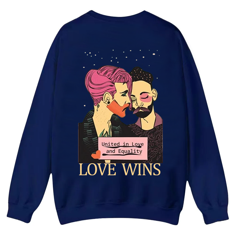 United in Love and Equality Love Wins Casual Crewneck Sweatshirt wearishow