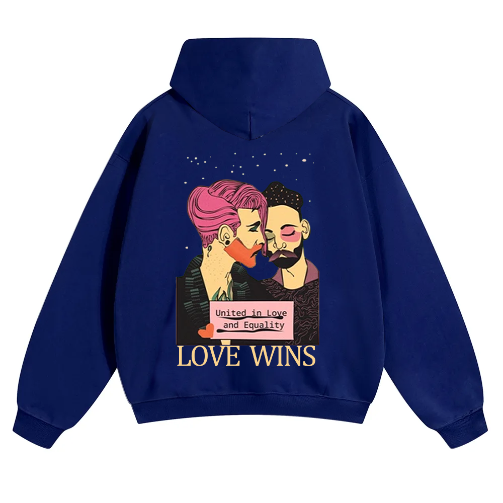 United in Love and Equality Love Wins Unisex Solid Color Hoodie wearishow