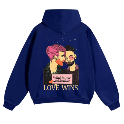 United in Love and Equality Love Wins Unisex Solid Color Hoodie wearishow