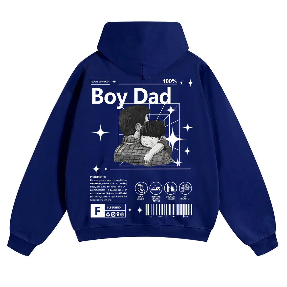 Boy Dad Unisex Solid Color Hoodie wearishow