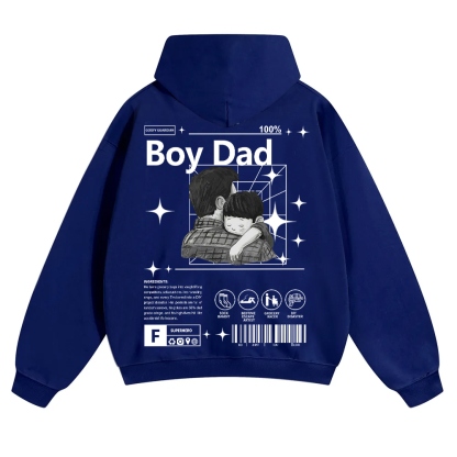 Boy Dad Unisex Solid Color Hoodie wearishow