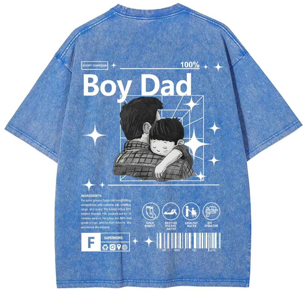Boy Dad Unisex Fit Washed T-Shirt