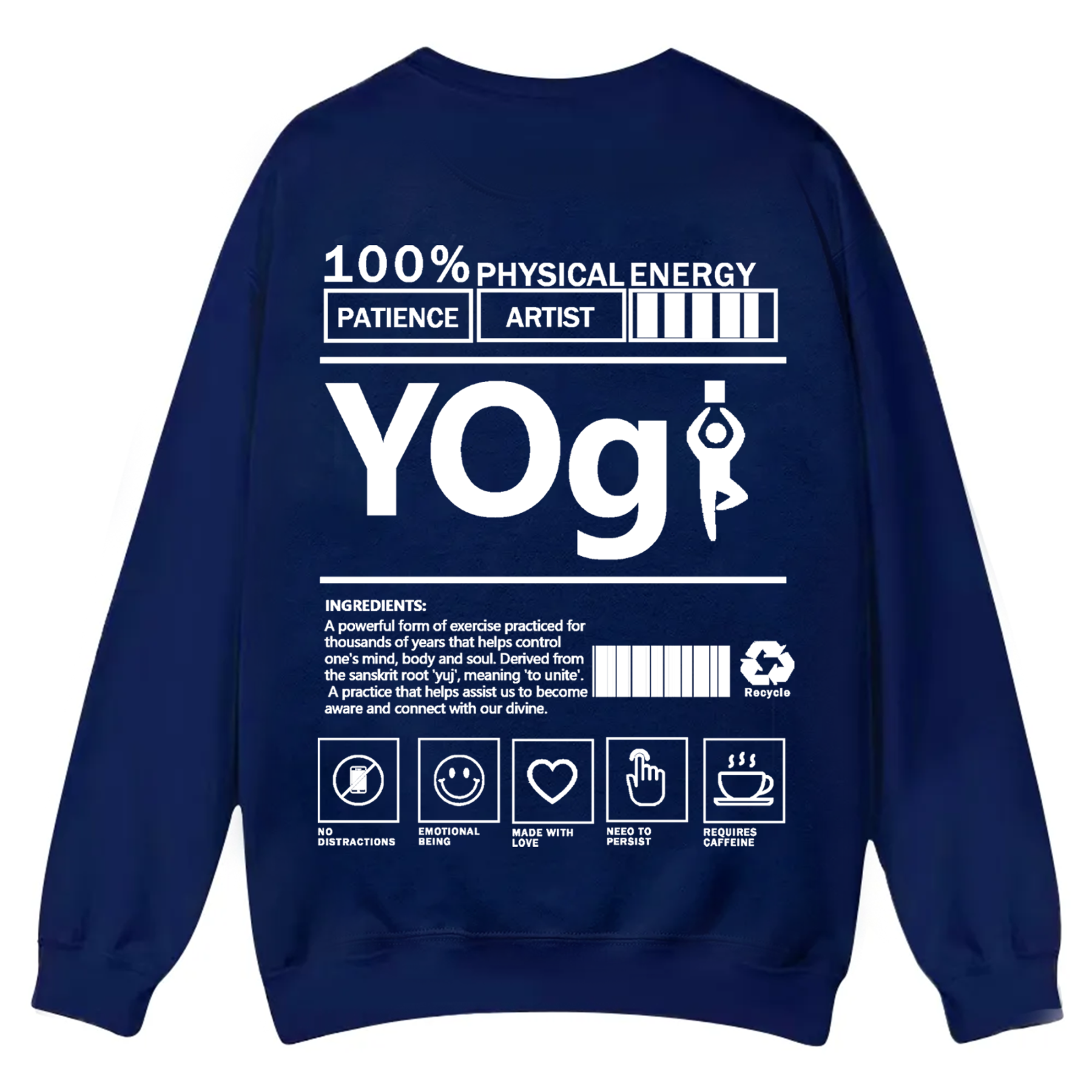 Yogi Solid Color Unisex Casual Crewneck Sweatshirt