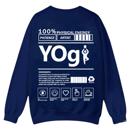 Yogi Solid Color Unisex Casual Crewneck Sweatshirt