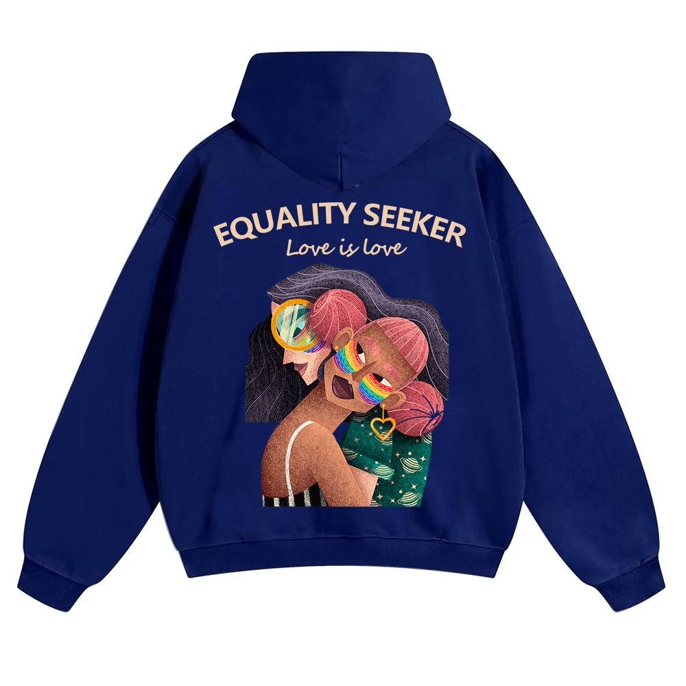 Equality Seeker Love Is Love Unisex Solid Color Hoodie wearishow