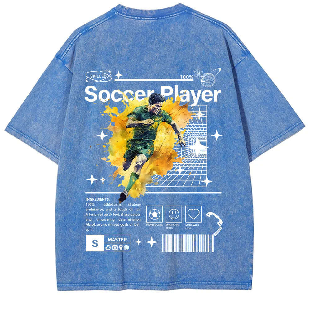 Soccer Player Unisex Fit Washed T-Shirt