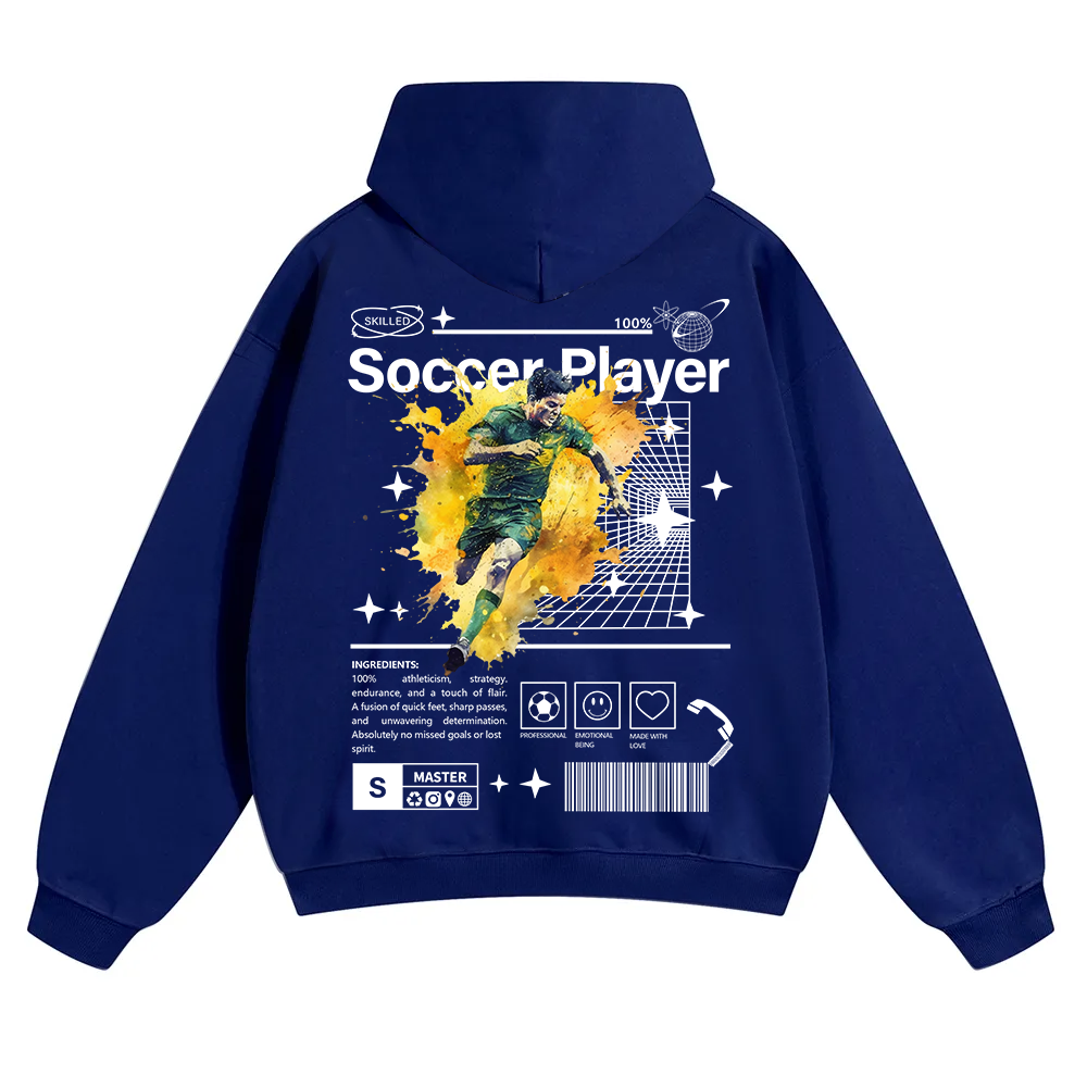 Soccer Player Unisex Solid Color Hoodie wearishow
