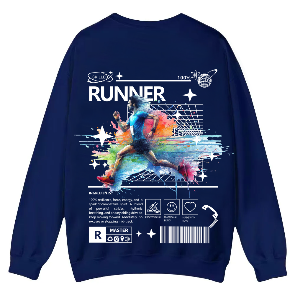 Runner Casual Crewneck Sweatshirt wearishow