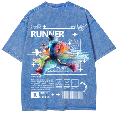Runner Unisex Fit Washed T-Shirt