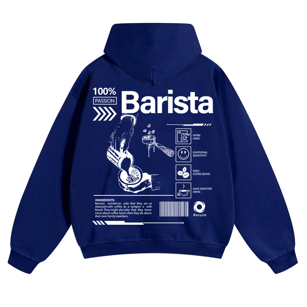 Barista Unisex Solid Color Hoodie wearishow