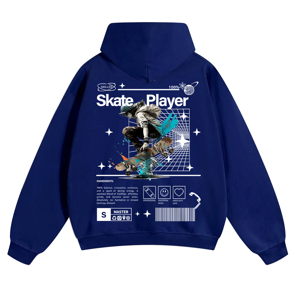 Skate Player  Unisex Solid Color Hoodie wearishow