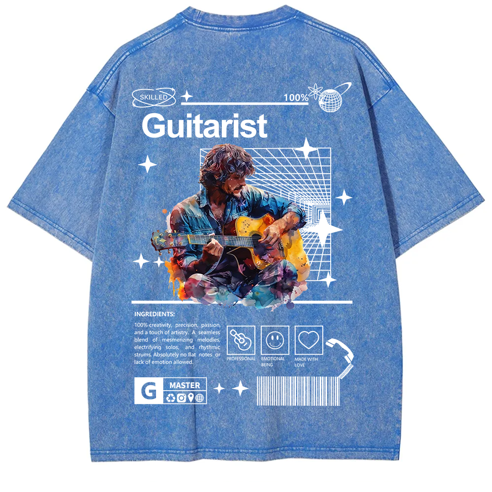 Guitarist Unisex Fit Washed T-Shirt