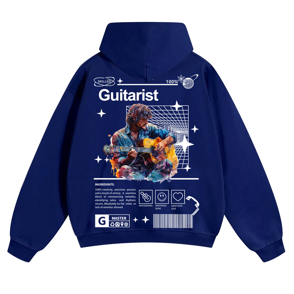 Guitarist Unisex Solid Color Hoodie wearishow