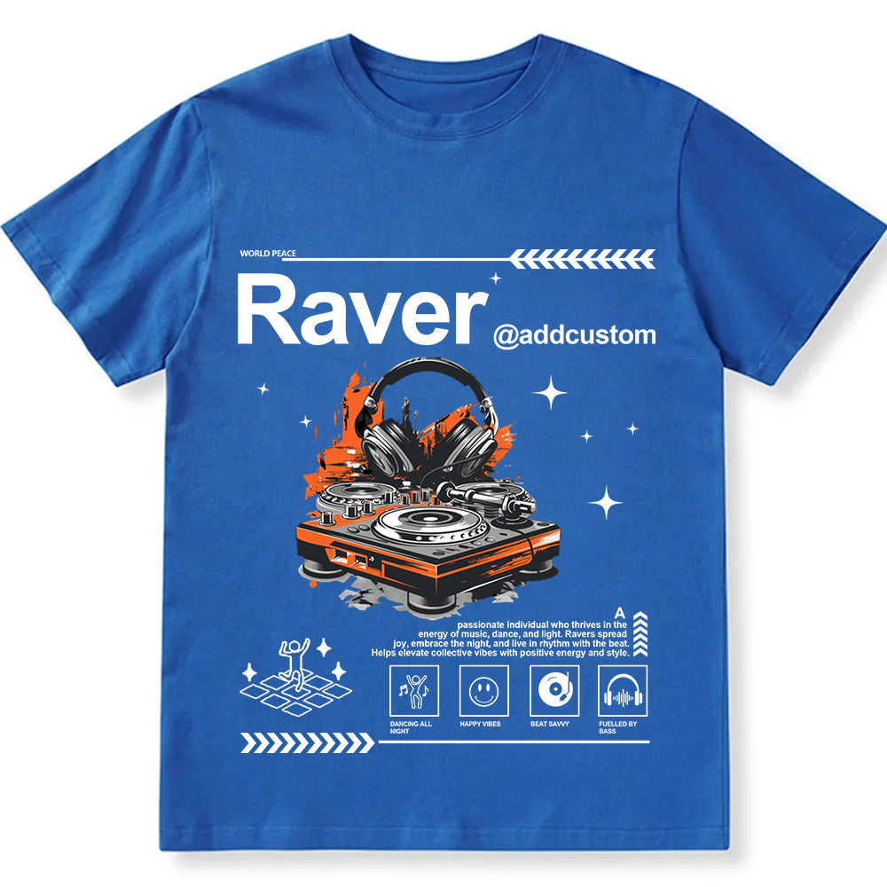 Addcustom Raver Unisex Fit Cotton T-Shirt wearishow