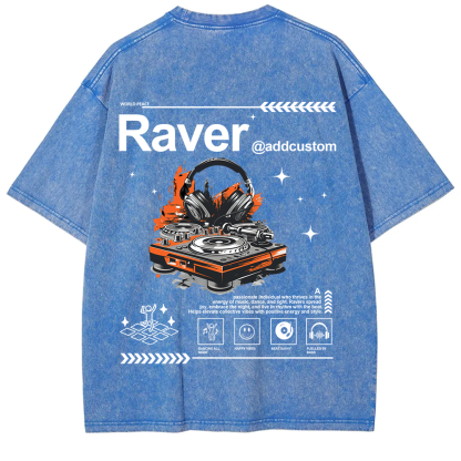 Addcustom Raver Unisex Fit Washed T-Shirt