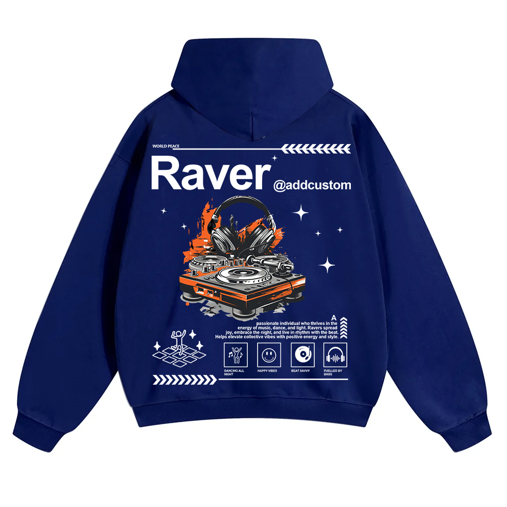 Addcustom Raver Unisex Solid Color Hoodie wearishow