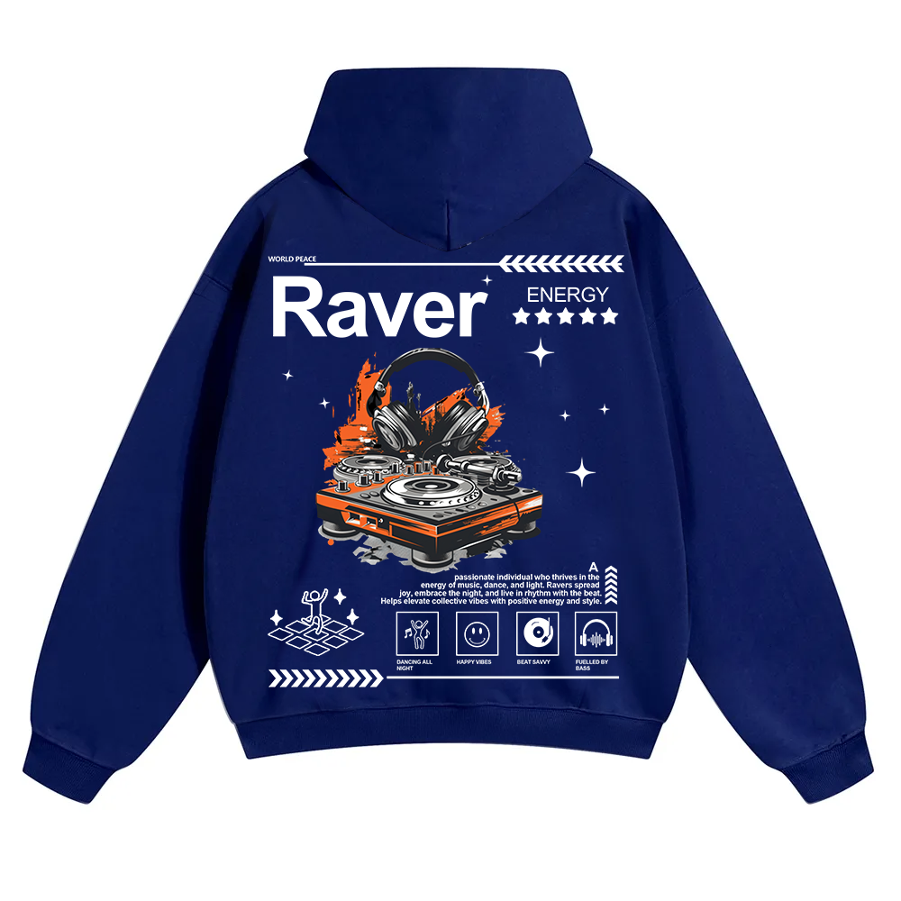 Raver Unisex Solid Color Hoodie wearishow