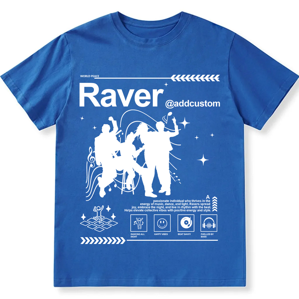 Addcustom Raver Unisex Fit Cotton T-Shirt wearishow