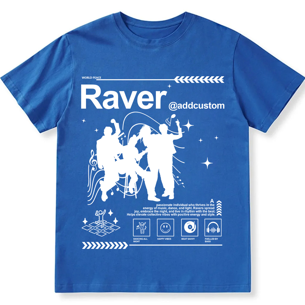 Addcustom Raver Unisex Fit Cotton T-Shirt wearishow