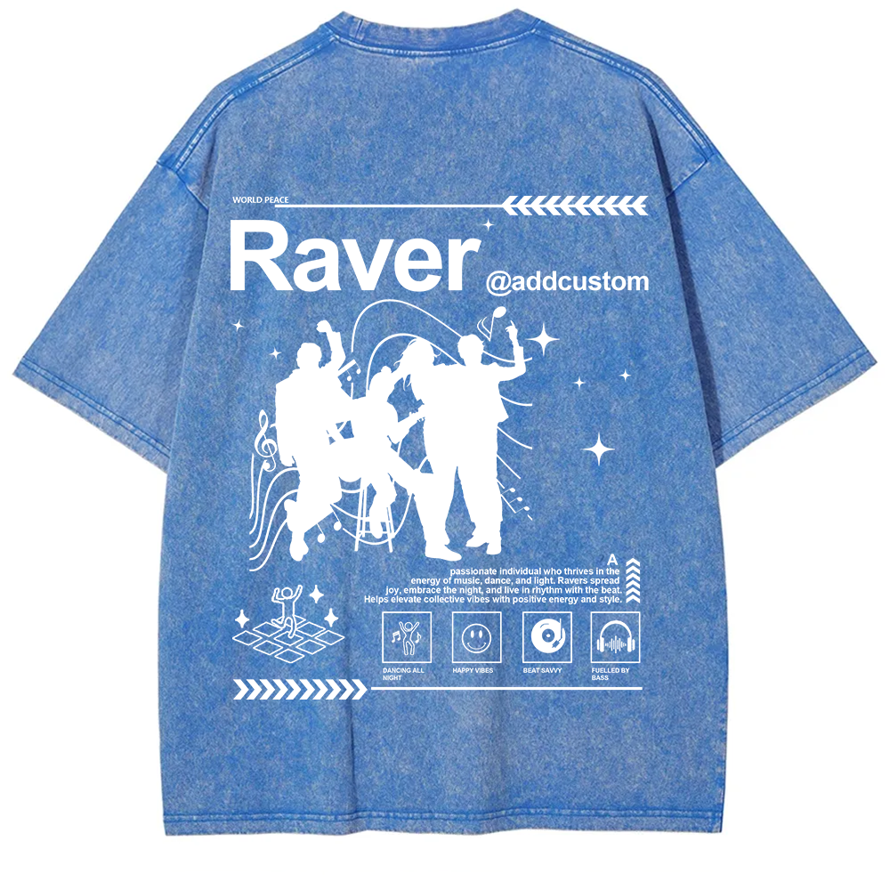 Addcustom Raver Unisex Fit Washed T-Shirt