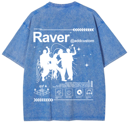 Addcustom Raver Unisex Fit Washed T-Shirt