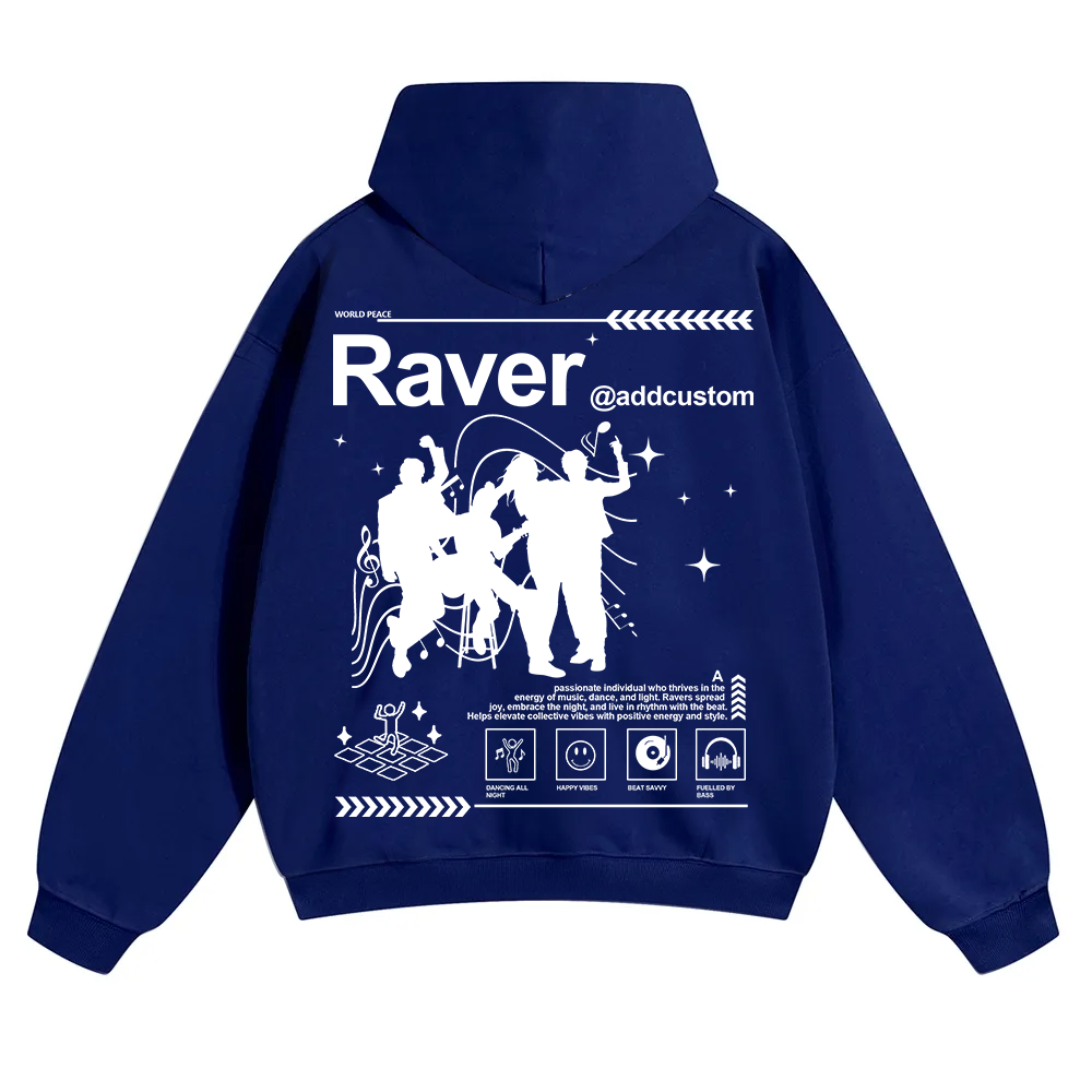 Addcustom Raver Unisex Solid Color Hoodie wearishow