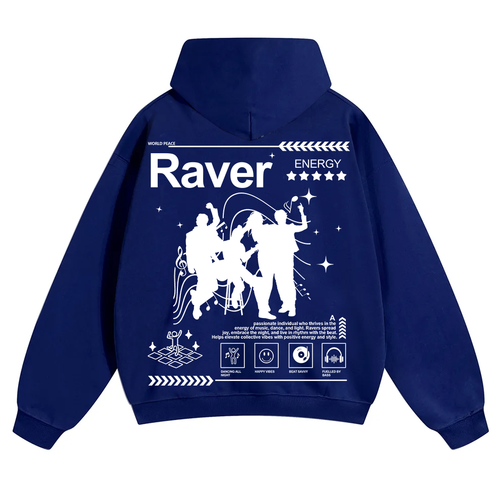 Raver Unisex Solid Color Hoodie wearishow