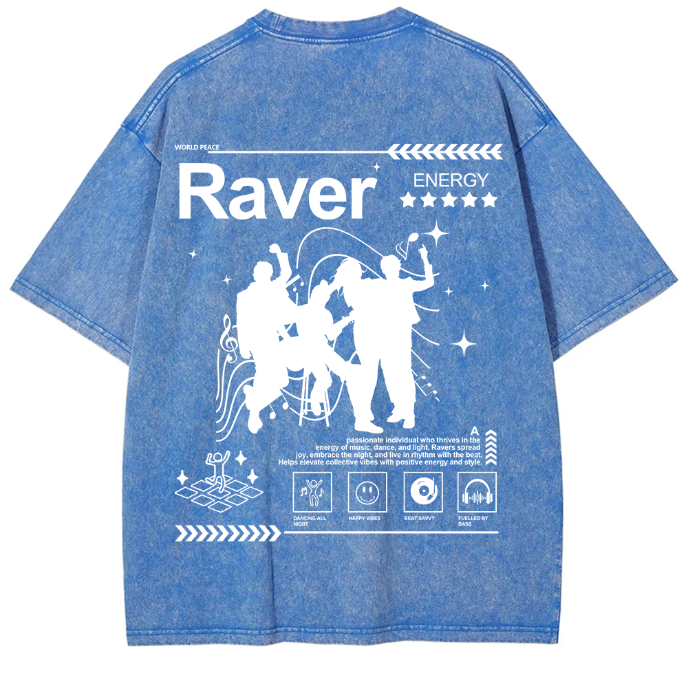 Raver Unisex Fit Washed T-Shirt