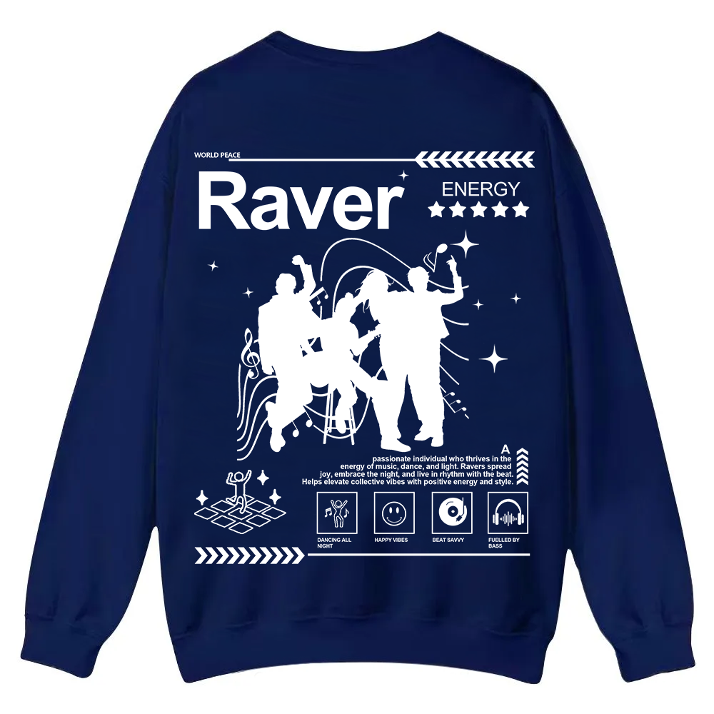 Raver Casual Crewneck Sweatshirt wearishow