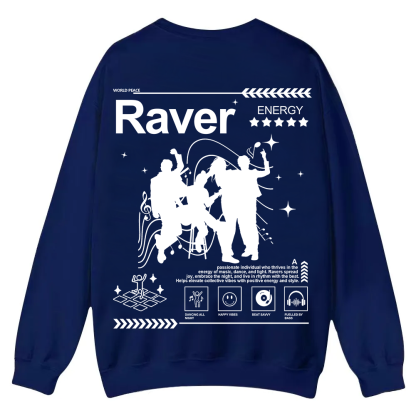 Raver Casual Crewneck Sweatshirt wearishow