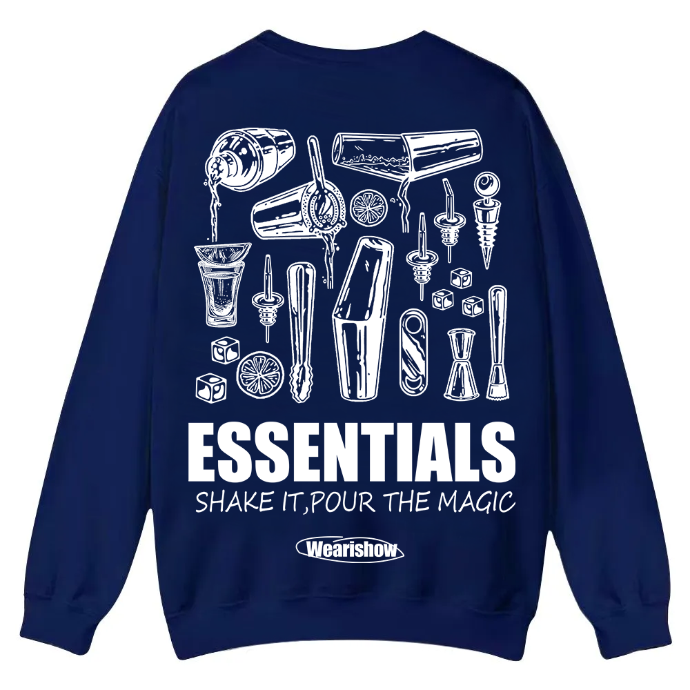 Bartender Essentials Casual Crewneck Sweatshirt wearishow