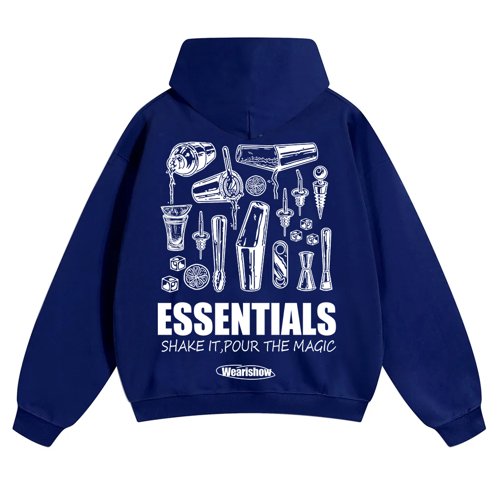Bartender Essentials Unisex Solid Color Hoodie wearishow