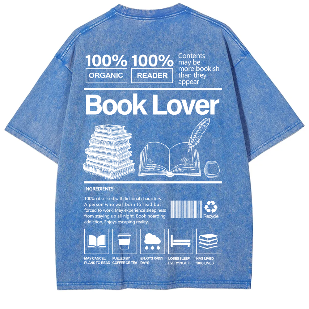 Book Lover Unisex Fit Washed T-Shirt