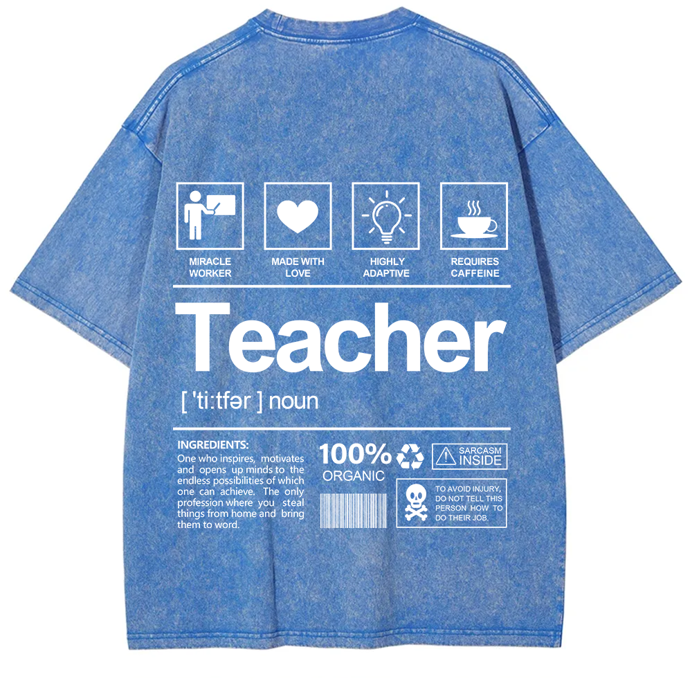 Teacher Unisex Fit Washed T-Shirt