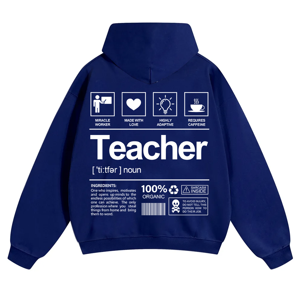 Teacher Unisex Solid Color Hoodie wearishow