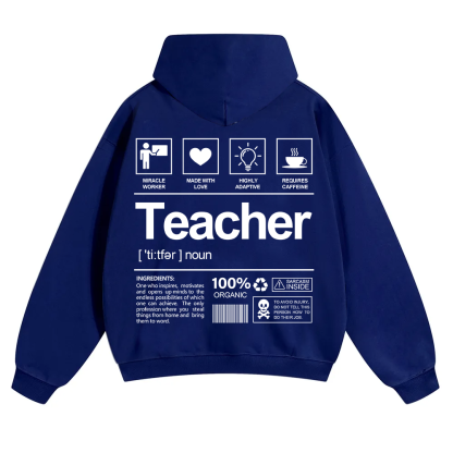 Teacher Unisex Solid Color Hoodie wearishow