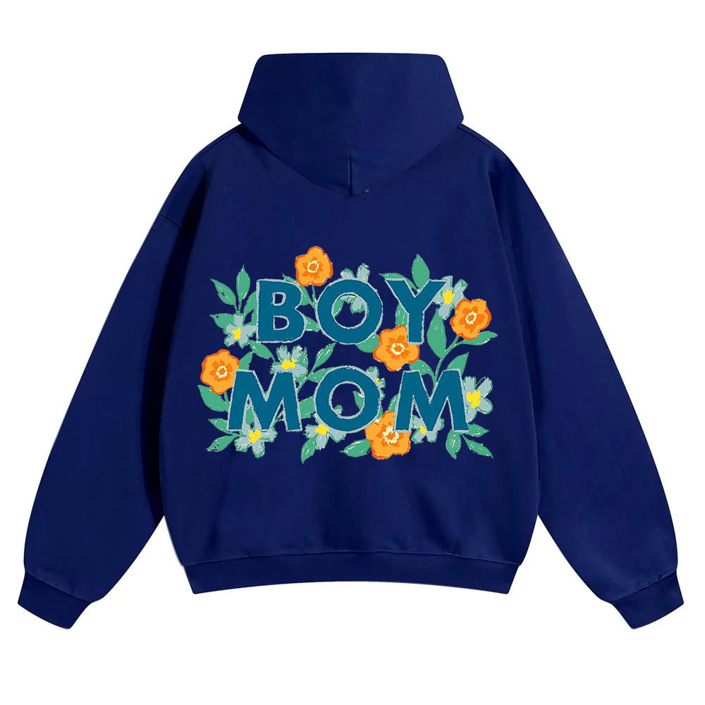 Boy Mom Unisex Solid Color Hoodie wearishow