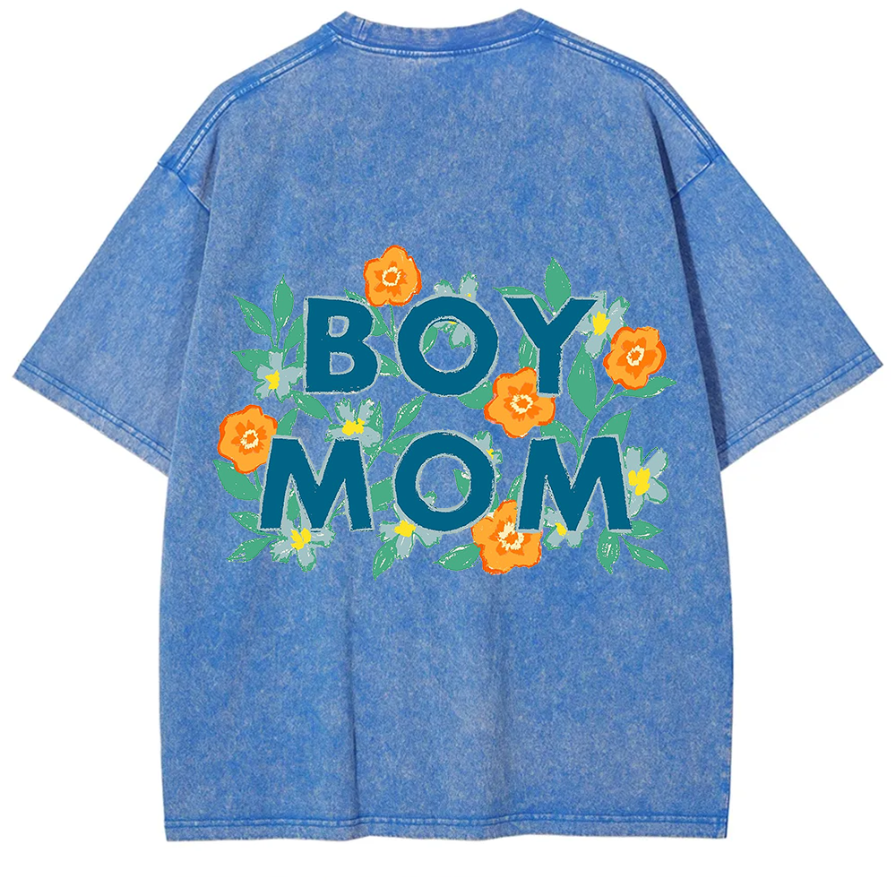 Boy Mom Unisex Fit Washed T-Shirt