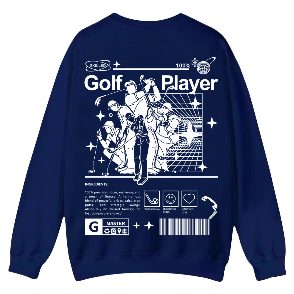 Golf Player Casual Crewneck Sweatshirt wearishow wearishow