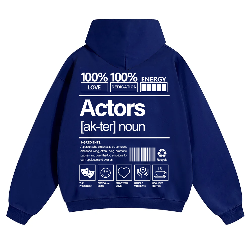 Actors Unisex Solid Color Hoodie wearishow