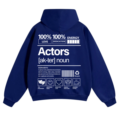 Actors Unisex Solid Color Hoodie wearishow
